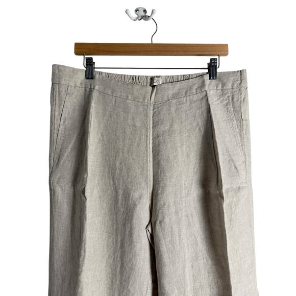 AYR The Alfresco Natural Linen Beige Wide Leg Casual Lightweight Pants Size XL - Picture 4 of 13